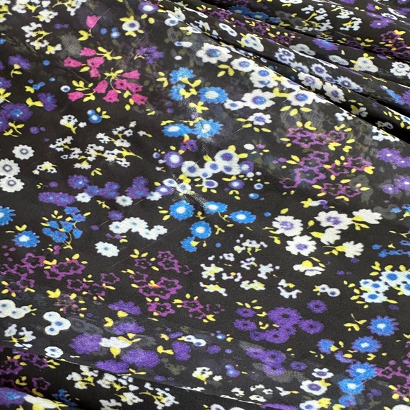 Ieena for Mac Duggal One Shoulder Floral Gown Maxi Dress Purple Chiffon Size 4 - Picture 12 of 13